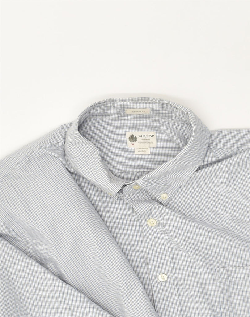 J. CREW Mens Tailored Fit Shirt XL Grey Check Cotton | Vintage J. Crew | Thrift | Second-Hand J. Crew | Used Clothing | Messina Hembry 