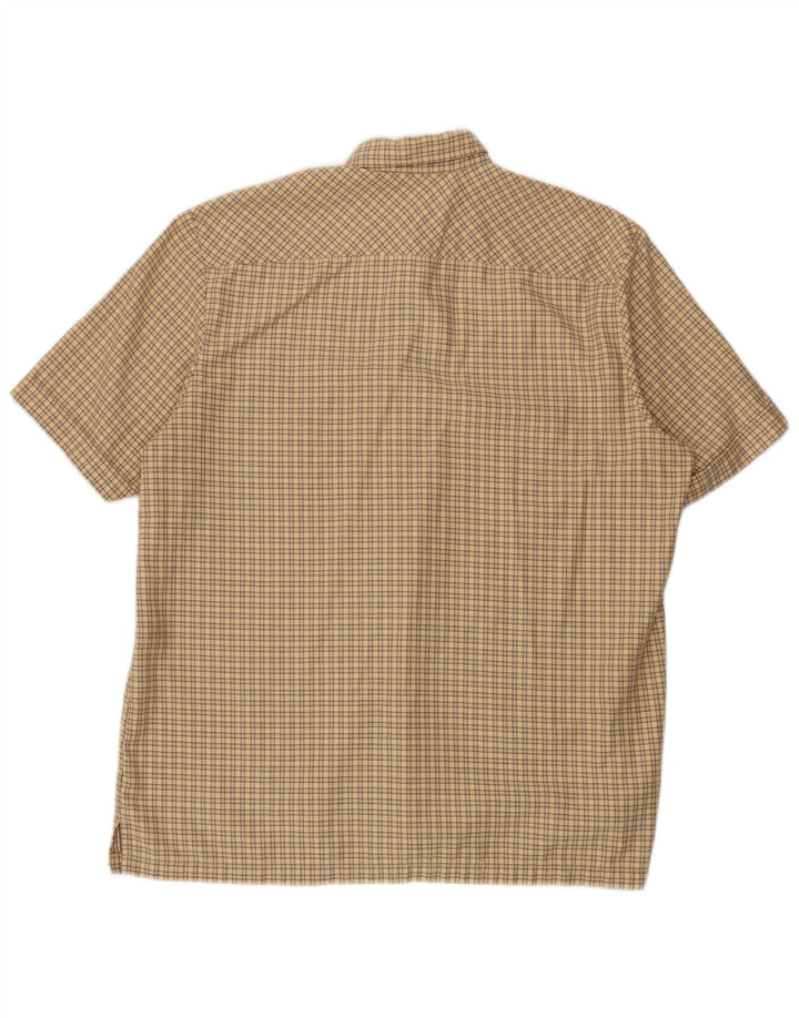Levi's Mens Short Sleeve Shirt Large Beige Check Cotton