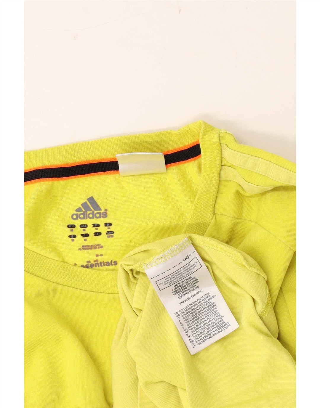 Adidas Mens Climalite T-Shirt Top Medium Yellow Cotton