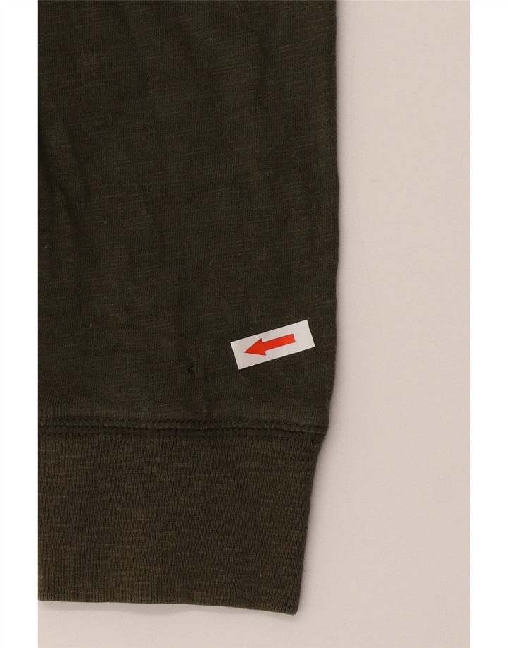 Timberland Mens Top Long Sleeve Small Green Cotton