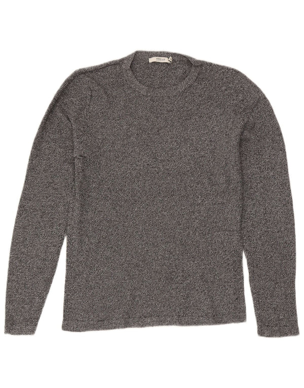 Jack & Jones Mens Crew Neck Jumper Sweater Medium Grey Flecked Cotton