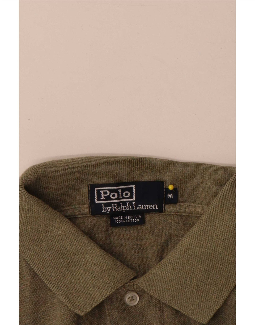 Polo Ralph Lauren Mens Polo Shirt Medium Khaki Cotton