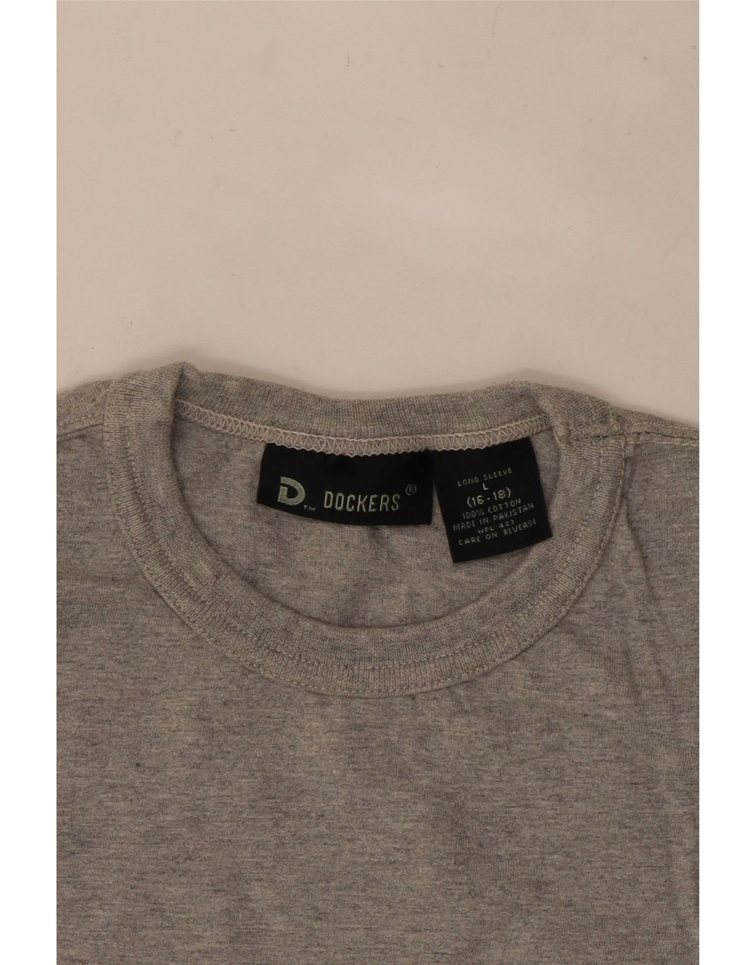DOCKERS Boys Top Long Sleeve 15-16 Years Large Grey Colourblock Cotton