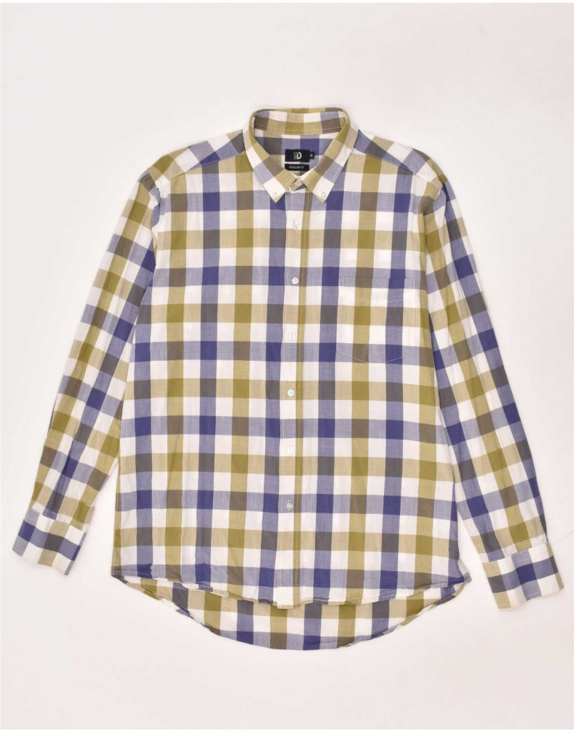 DACK'S Mens Regular Fit Shirt XL Blue Gingham Cotton Vintage Dack's and Second-Hand Dack's from Messina Hembry 