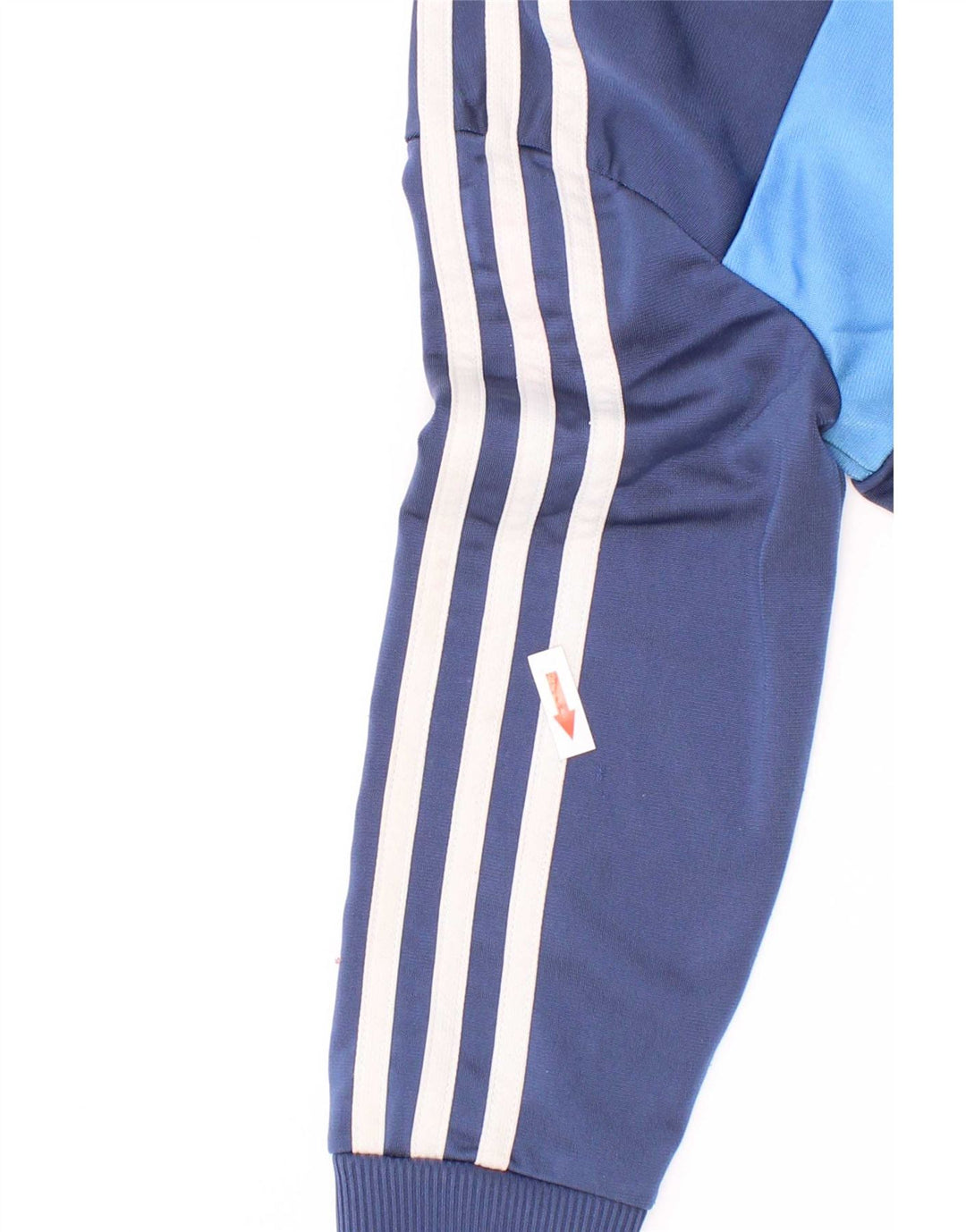 Adidas Boys Tracksuit Top Jacket 5-6 Years Navy Blue Colourblock Polyester