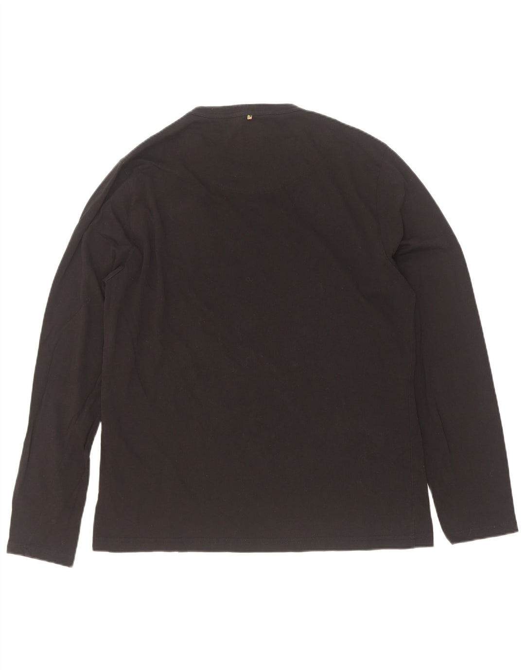Pretty Green Mens Graphic Top Long Sleeve Large Black Cotton
