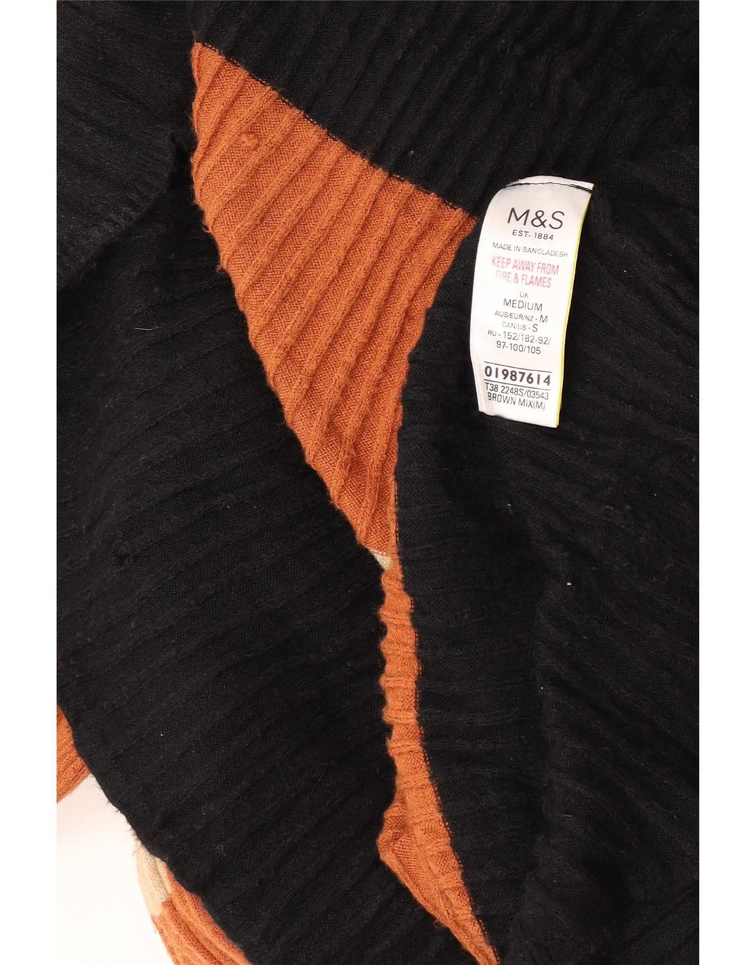Marks & Spencer Womens Maxi Jumper Dress UK 12 Medium Brown Striped