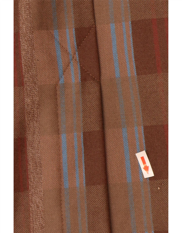 Vintage Womens High Waist Straight Skirt IT 44 Medium W26 Brown Plaid