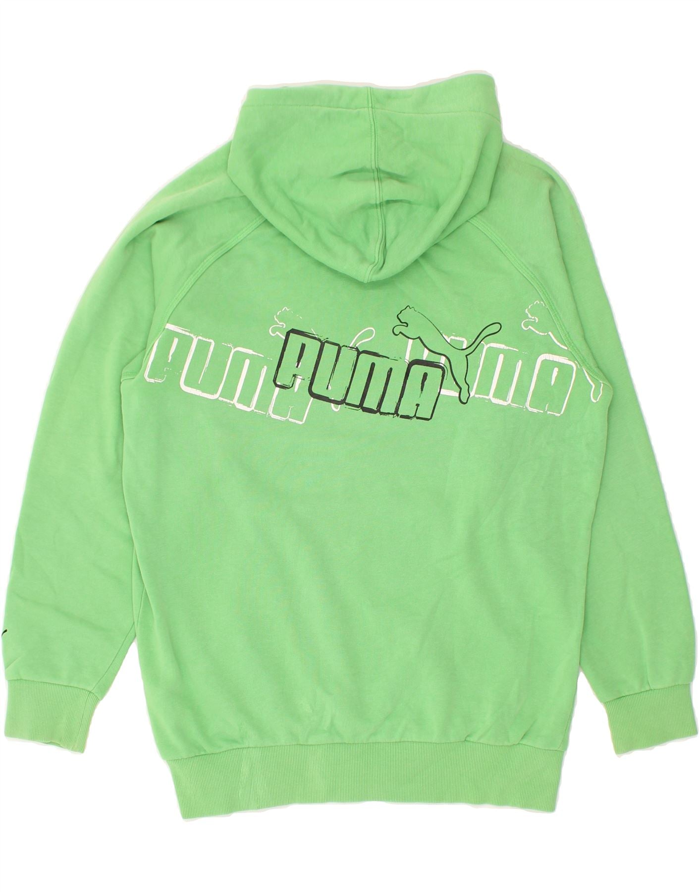 PUMA Pull à capuche graphique pour garçon 13-14 ans XL Vert Coton | Puma vintage | Économie | Puma d'occasion | Vêtements d'occasion | Messine Hembry