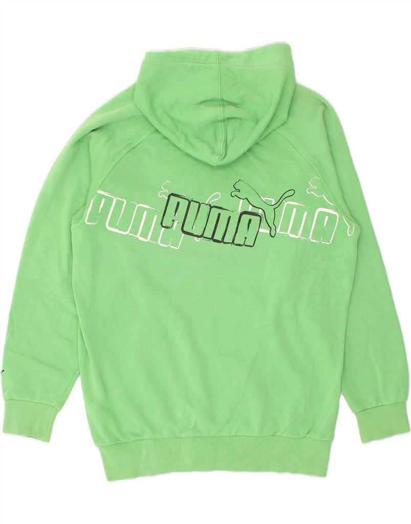 PUMA Boys Graphic Hoodie Jumper 13-14 Years XL Green Cotton | Vintage Puma | Thrift | Second-Hand Puma | Used Clothing | Messina Hembry 