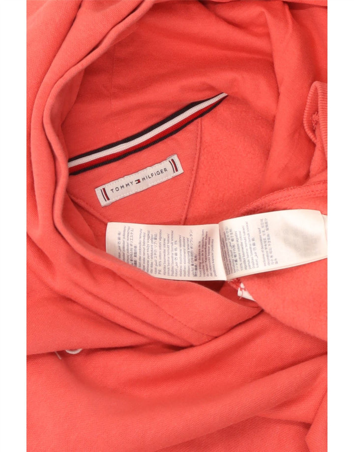 Tommy Hilfiger Womens Oversized Crop Graphic Hoodie Jumper UK 8 Small Pink