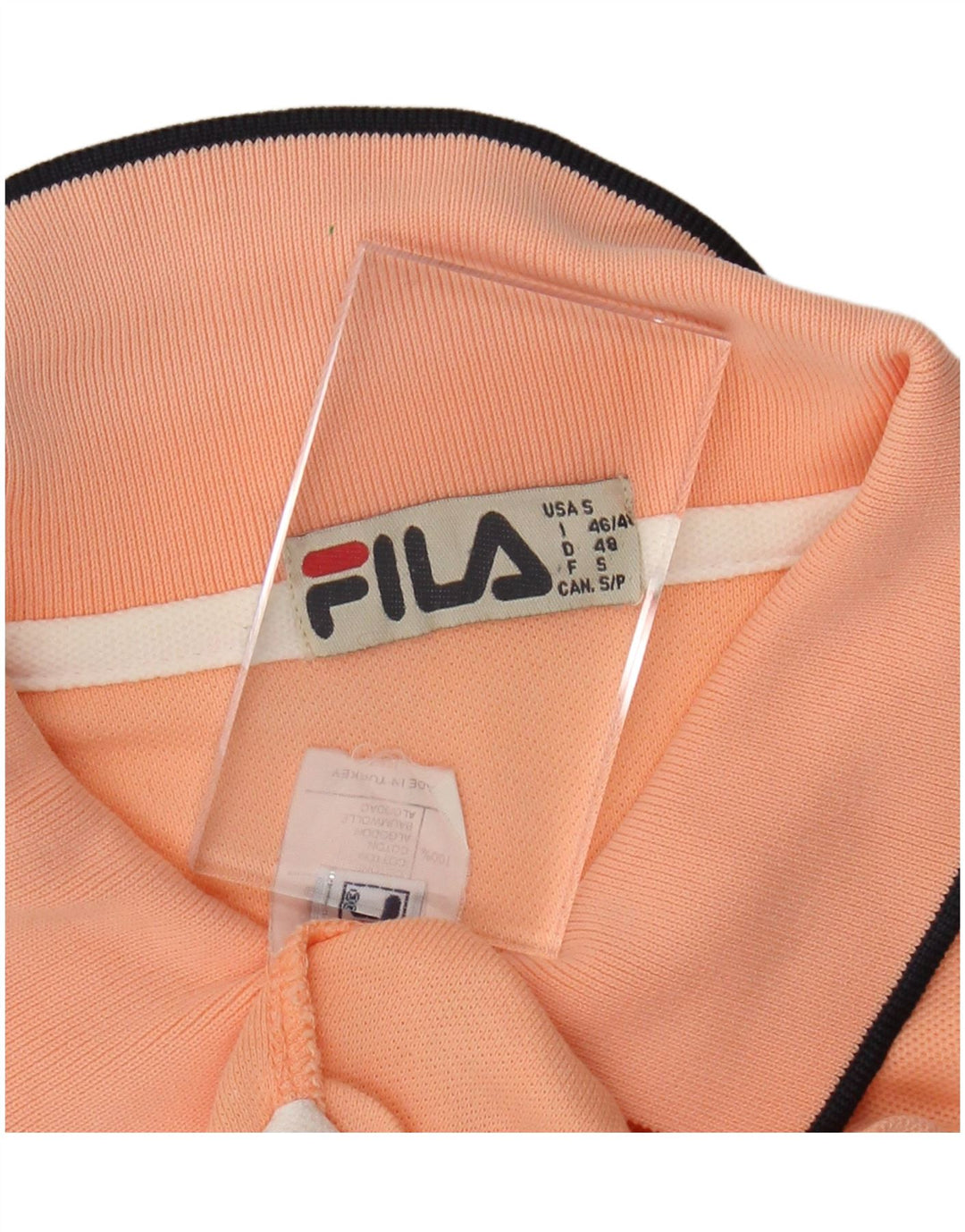 FILA Mens Loose Fit Polo Shirt Small Orange Cotton