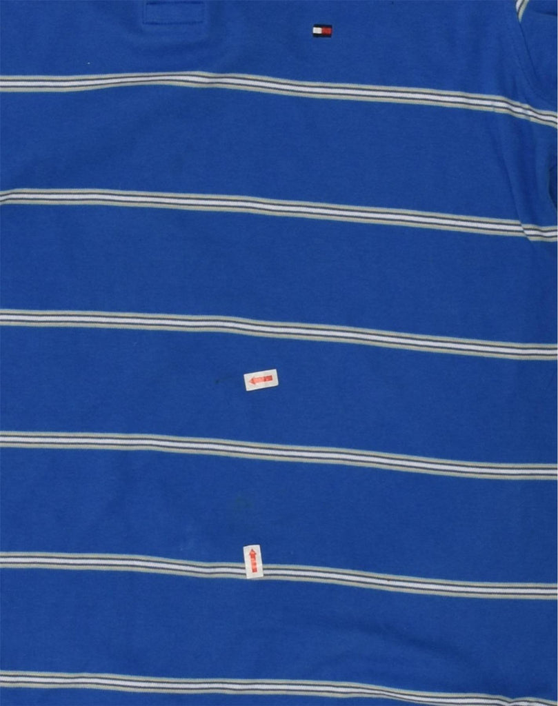 TOMMY HILFIGER Mens Polo Shirt Small Blue Striped Cotton | Vintage Tommy Hilfiger | Thrift | Second-Hand Tommy Hilfiger | Used Clothing | Messina Hembry 