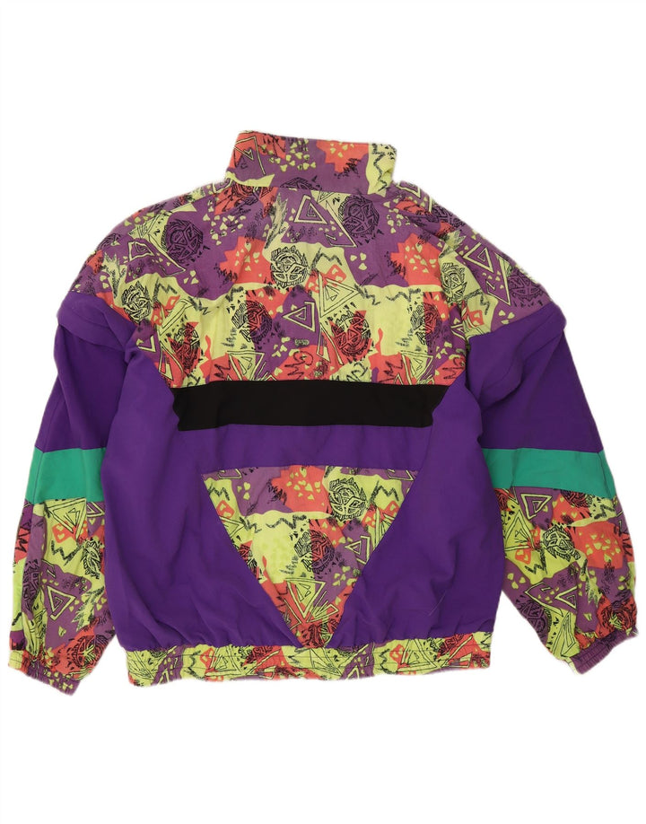 Vintage Womens Tracksuit Top Jacket UK 16 Large Multicoloured Geometric