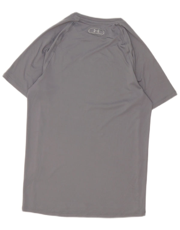 Under Armour Mens Heat Gear Graphic T-Shirt Top Small Grey Polyester