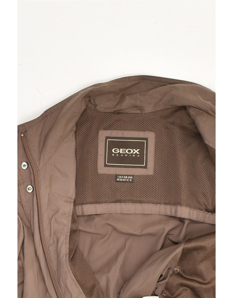 GEOX Womens Utility Jacket UK 14 Large  Brown Polyester | Vintage Geox | Thrift | Second-Hand Geox | Used Clothing | Messina Hembry 