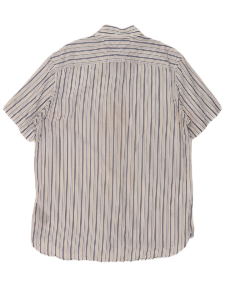 Tommy Hilfiger Mens Short Sleeve Shirt Medium Blue Striped