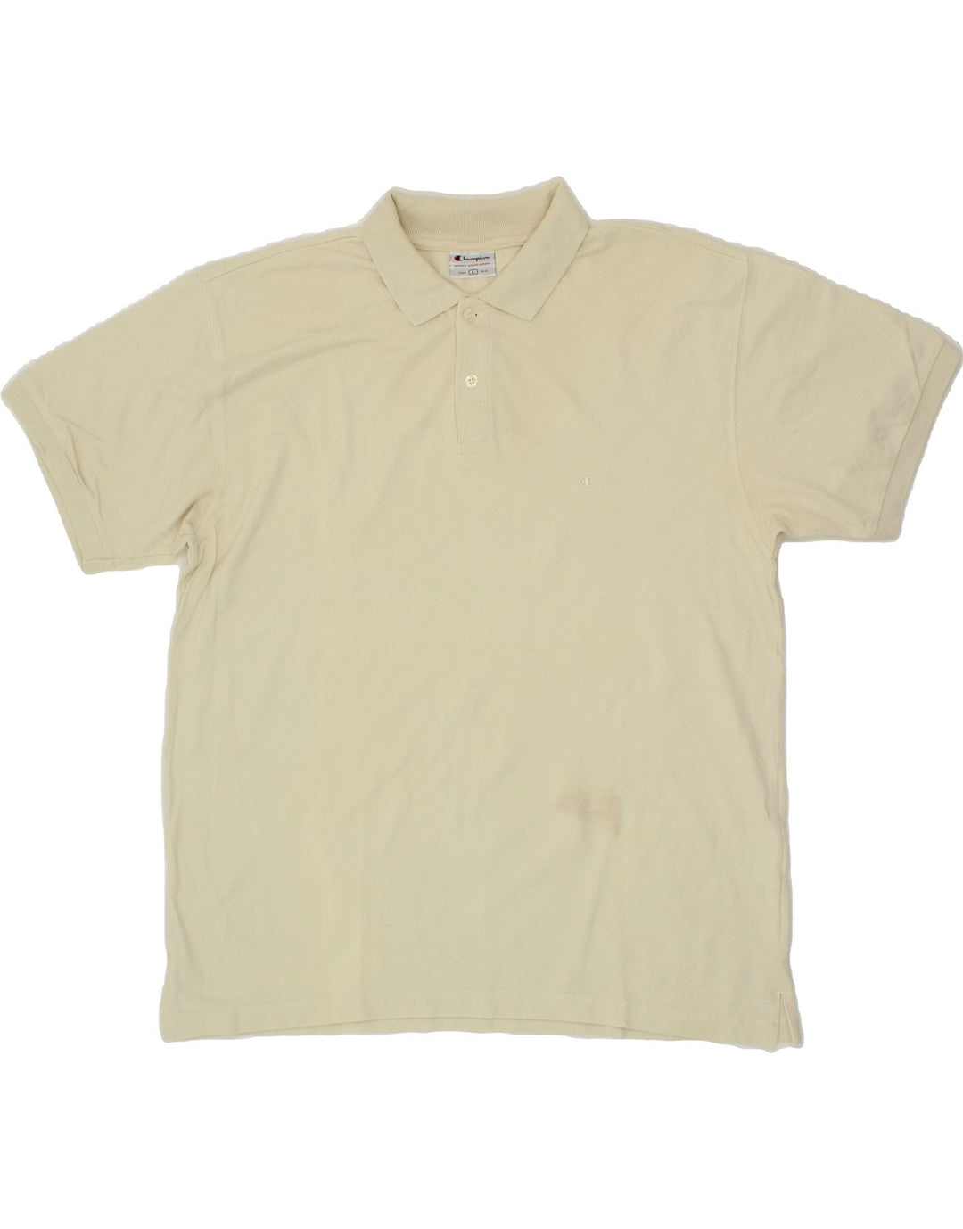 CHAMPION Mens Polo Shirt Large Beige Cotton Vintage Champion and Second-Hand Champion from Messina Hembry 
