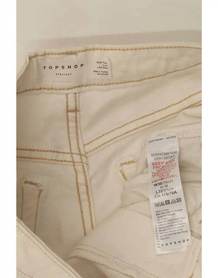 Topshop Womens Straight Jeans W30 L26 White Cotton