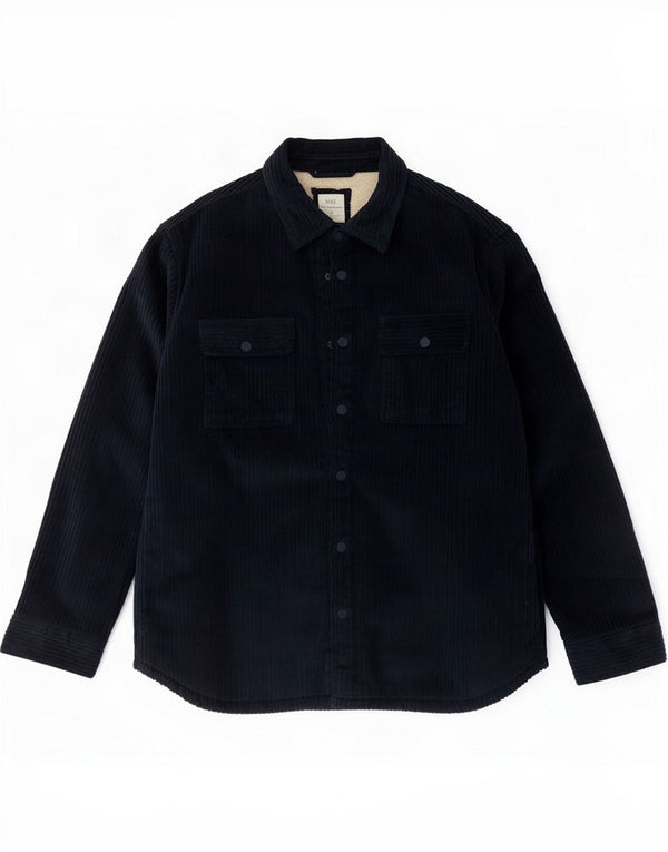 Marks & Spencer Mens Overshirt Lumberjack Corduroy Shirt Large Navy Blue