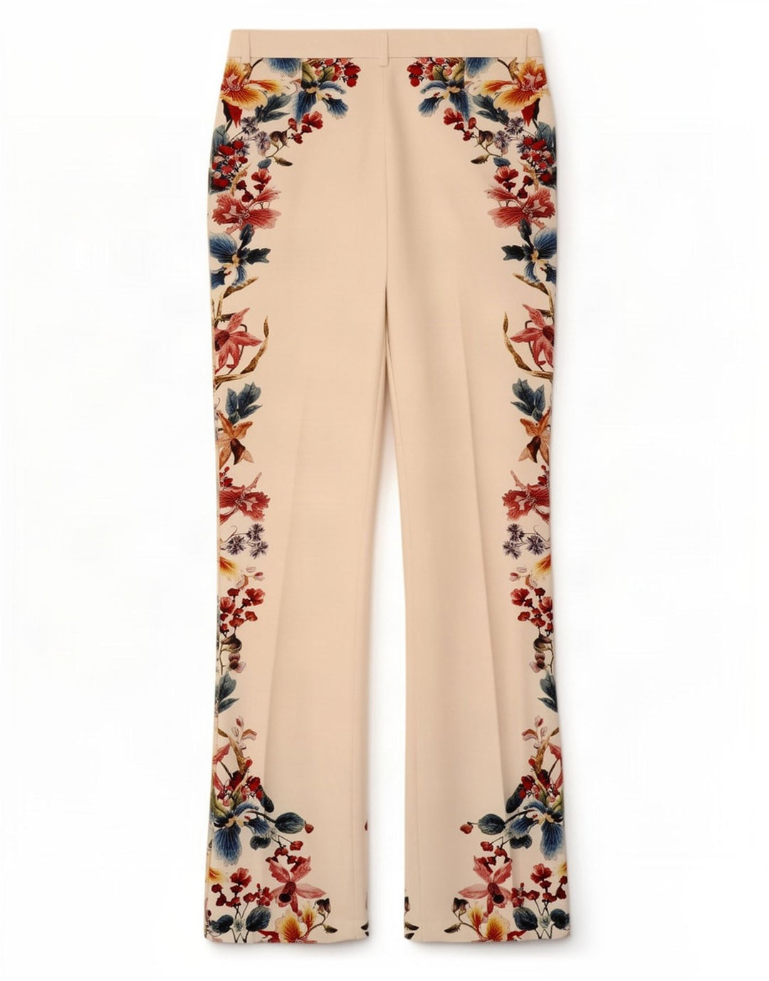 Zara Womens Bootcut Casual Trousers Medium W28 L32 White Floral Polyester