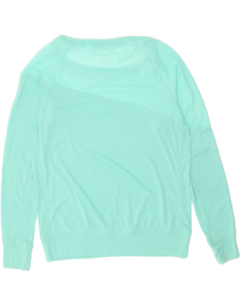 NIKE Womens Dri Fit Top Long Sleeve UK 14 Medium Turquoise | Vintage Nike | Thrift | Second-Hand Nike | Used Clothing | Messina Hembry 