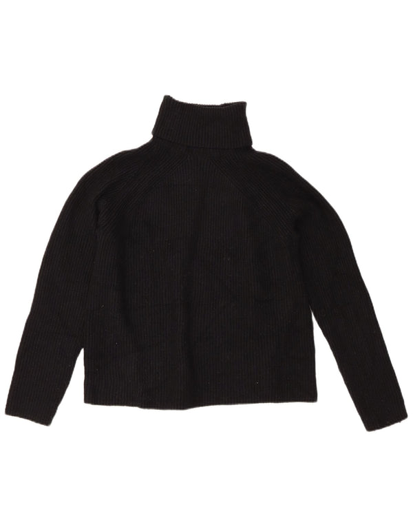 Marks & Spencer Womens Roll Neck Jumper Sweater UK 10 Small Black Viscose