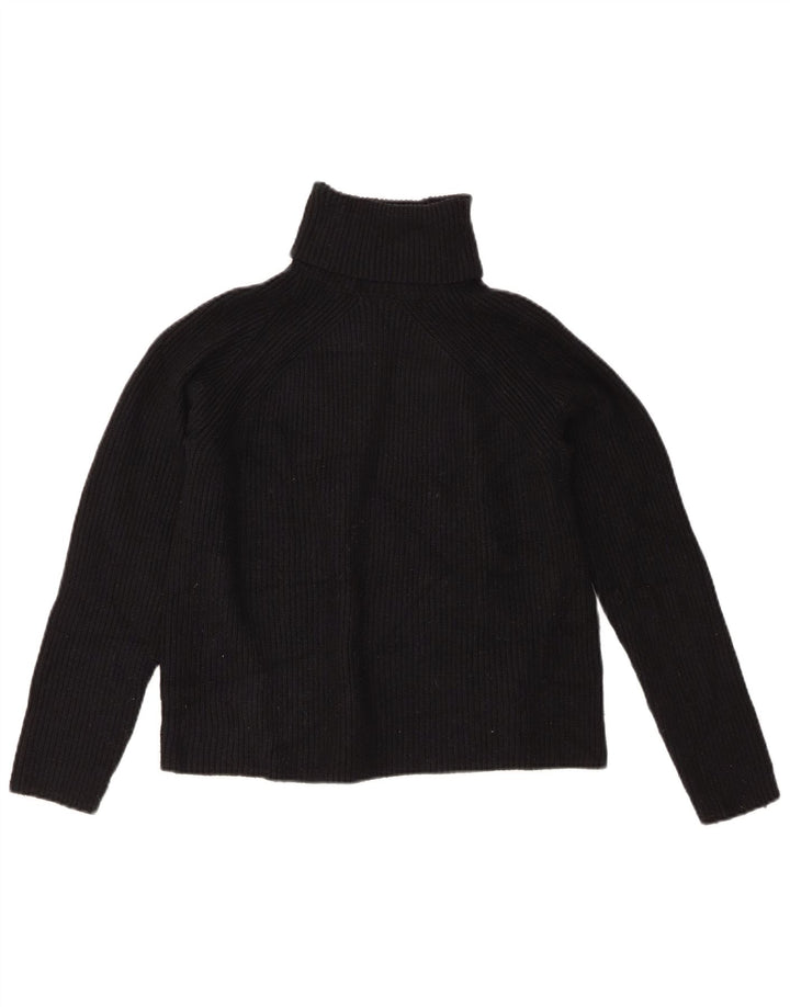 Marks & Spencer Womens Roll Neck Jumper Sweater UK 10 Small Black Viscose