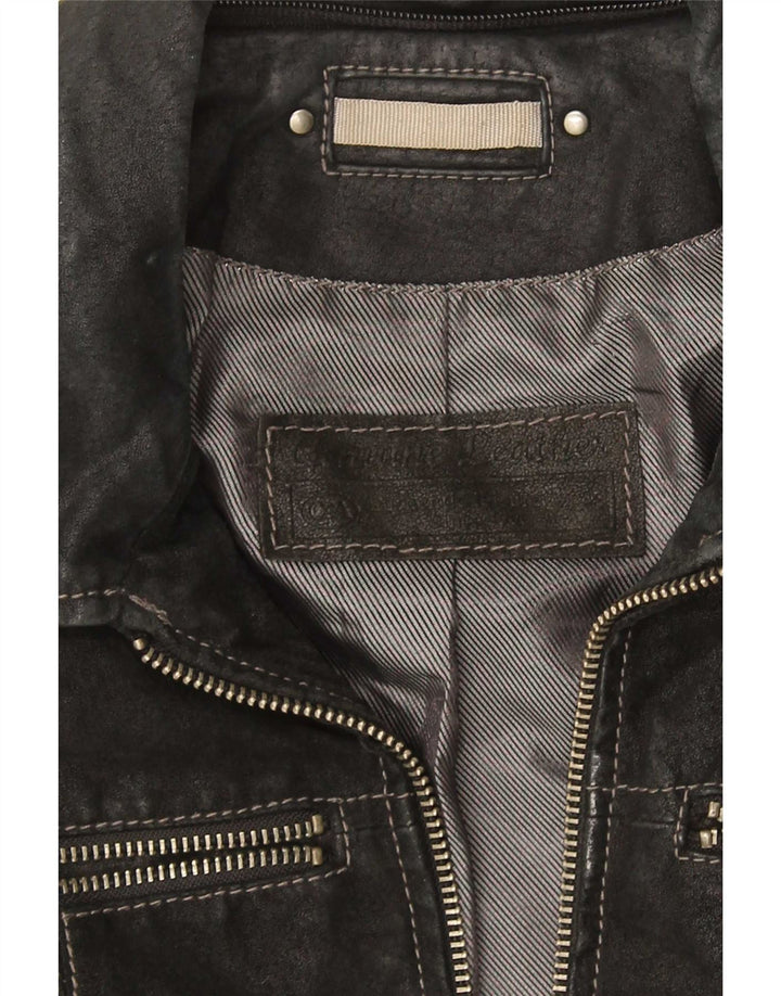 Vintage Womens Suede Jacket UK 10 Small Black Leather