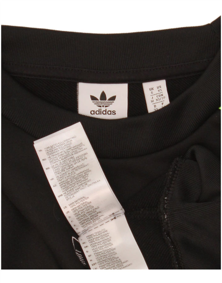 ADIDAS Womens Oversized Sweatshirt Jumper UK 6 XS Black Polyester