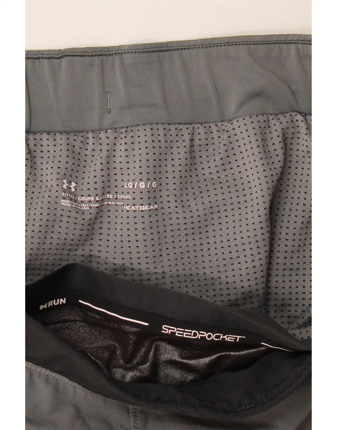 Under Armour Mens Heat Gear Sport Shorts Large Grey Colourblock