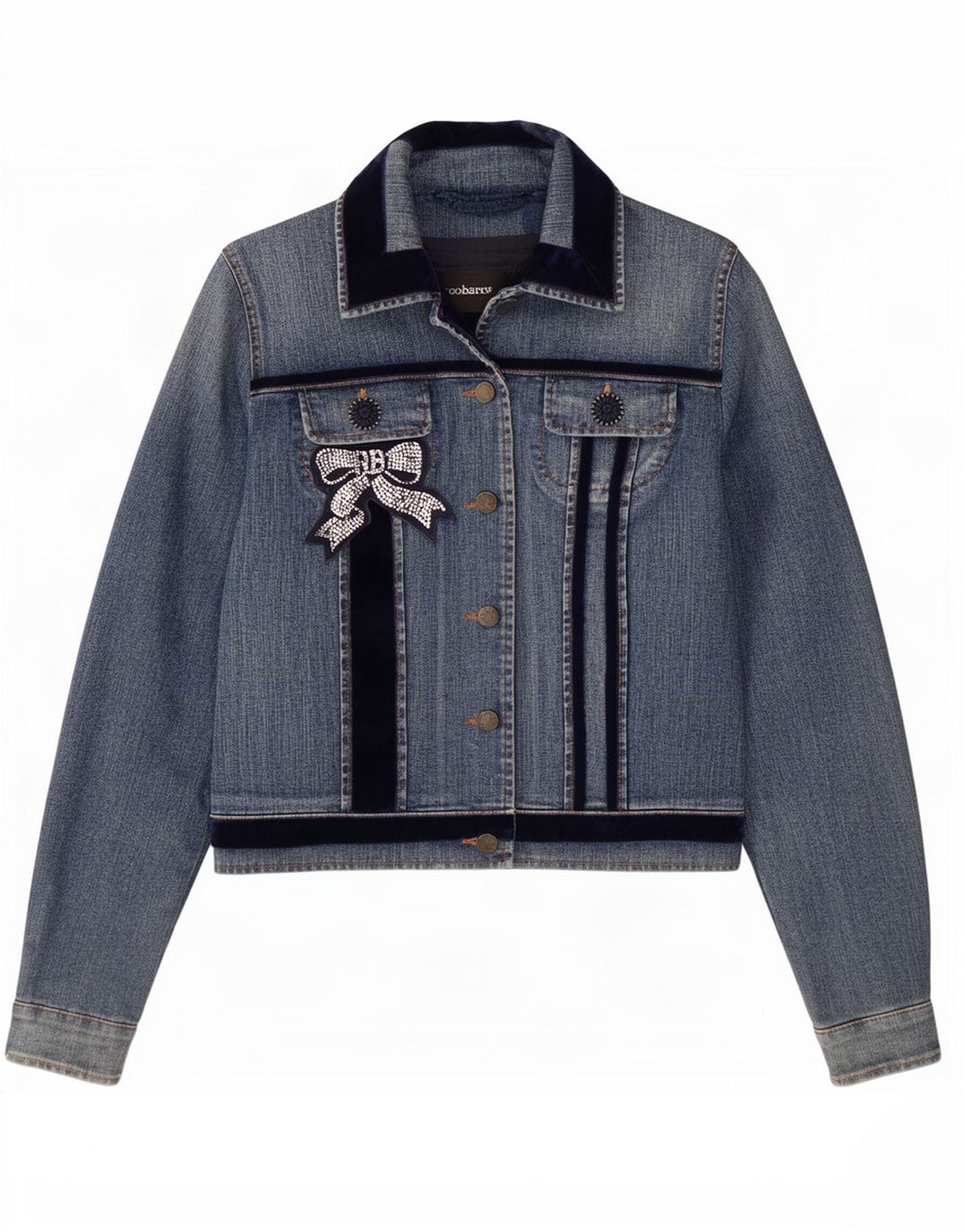 Roccobarocco Womens Denim Jacket IT 46 Large Blue Cotton