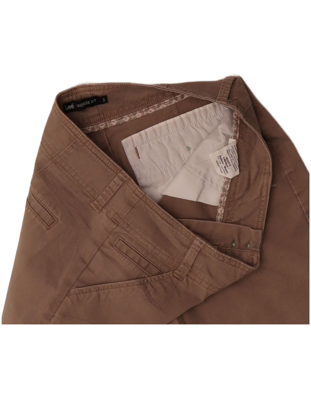 LEE Womens Mid Rise Casual Shorts US 6 Medium W32 Beige Cotton