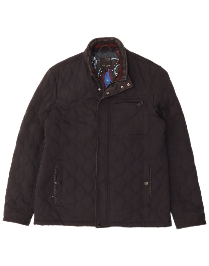 TED BAKER Mens Quilted Jacket Size 5 XL Navy Blue