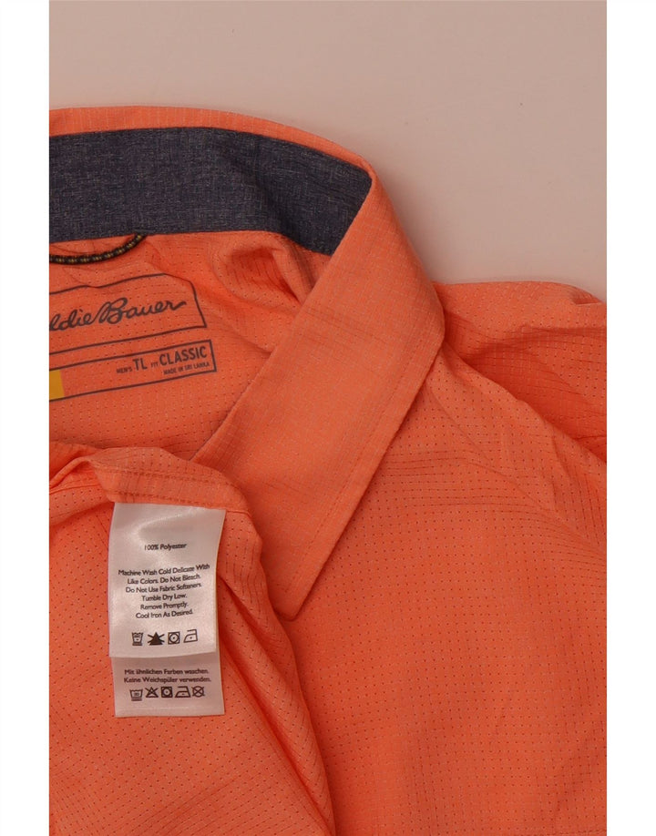 EDDIE BAUER Mens Classic Classic Fit Short Sleeve Shirt Large Orange