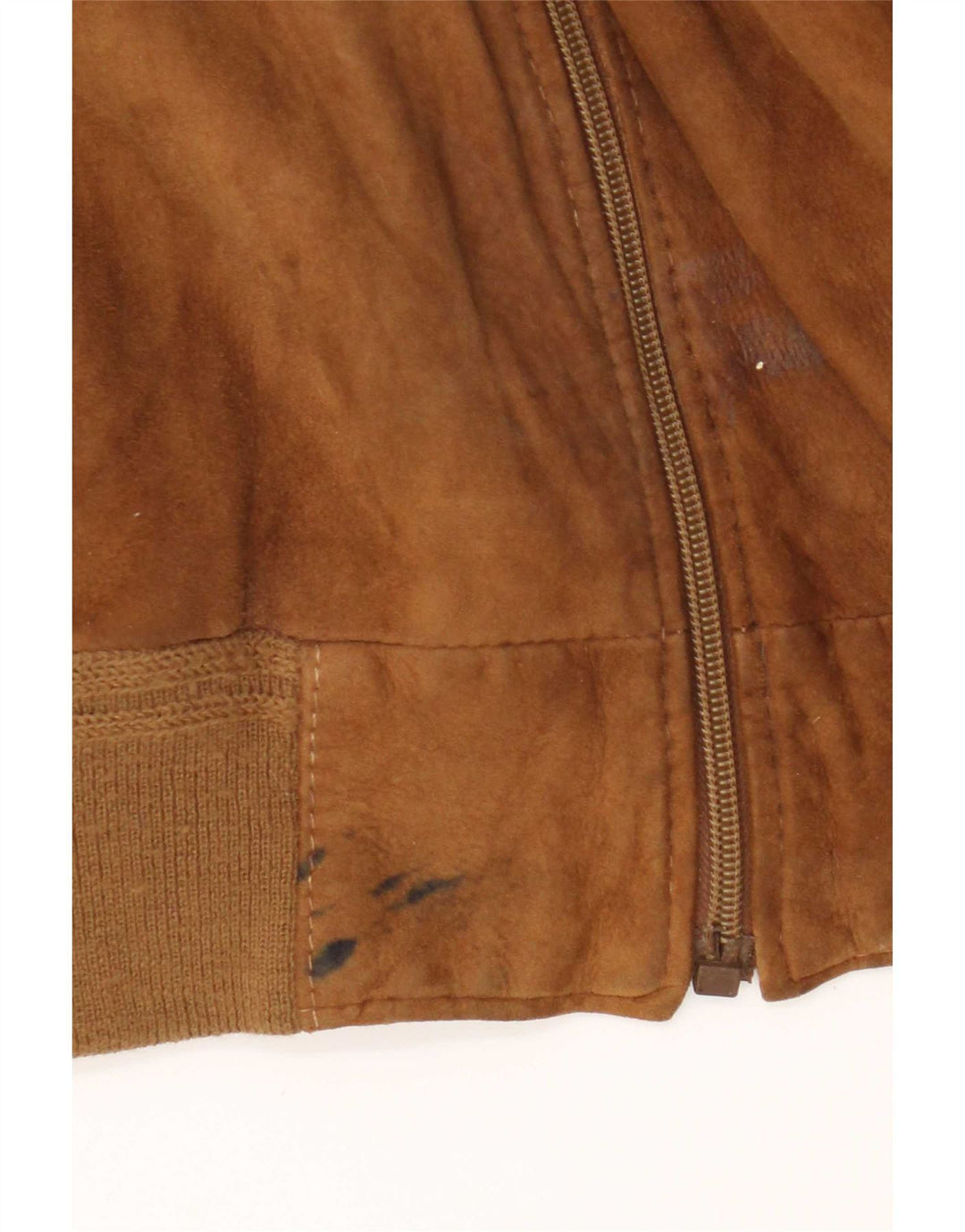 Vintage Mens Suede Bomber Jacket UK 42 XL Brown Leather