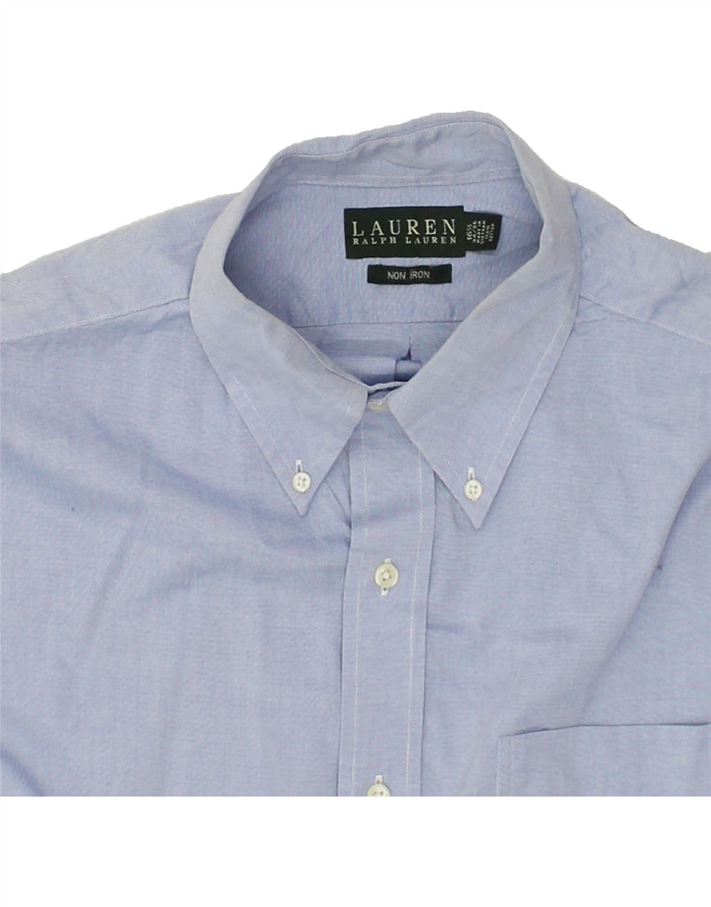 RALPH LAUREN Mens NON - IRON Shirt Size 16 1/2  Large Blue Cotton | Vintage Ralph Lauren | Thrift | Second-Hand Ralph Lauren | Used Clothing | Messina Hembry 