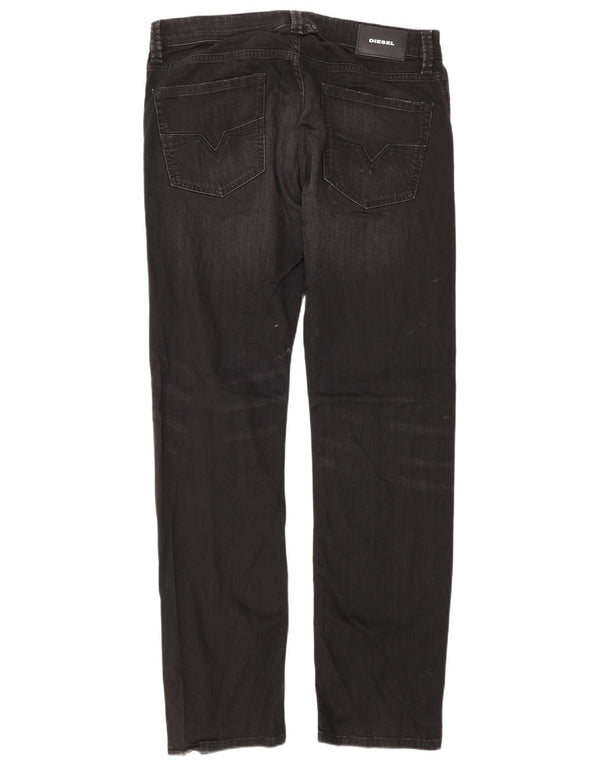 Diesel Mens Straight Jeans W34 L32 Black Cotton