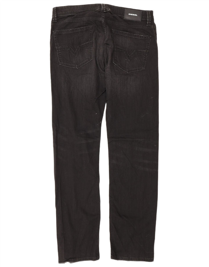Diesel Mens Straight Jeans W34 L32 Black Cotton