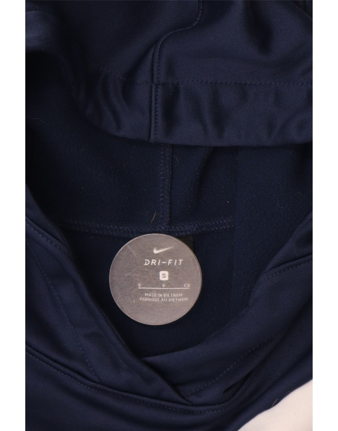 NIKE Mens Dri Fit Graphic Hoodie Jumper Small Navy Blue Polyester