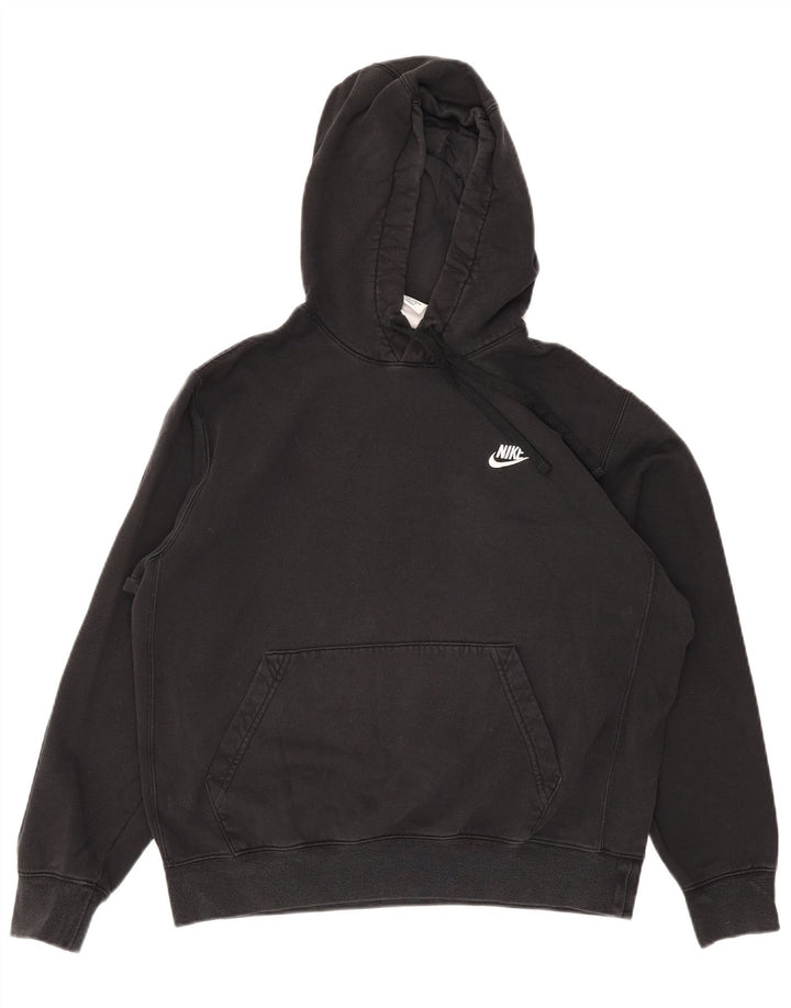 Nike Womens Hoodie Jumper UK 14 Medium Black Cotton