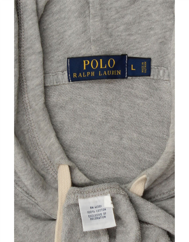 Polo Ralph Lauren Mens Hoodie Jumper Large Grey Cotton