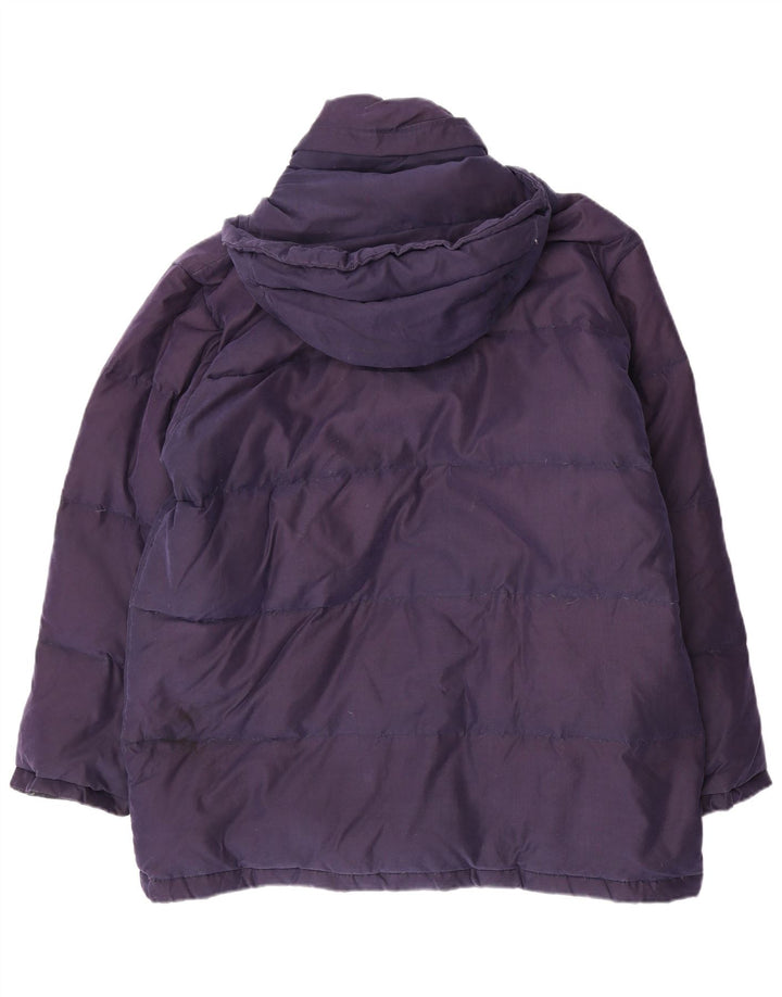 CHAMPION Mens Hooded Padded Jacket UK 38 Medium Navy Blue Nylon