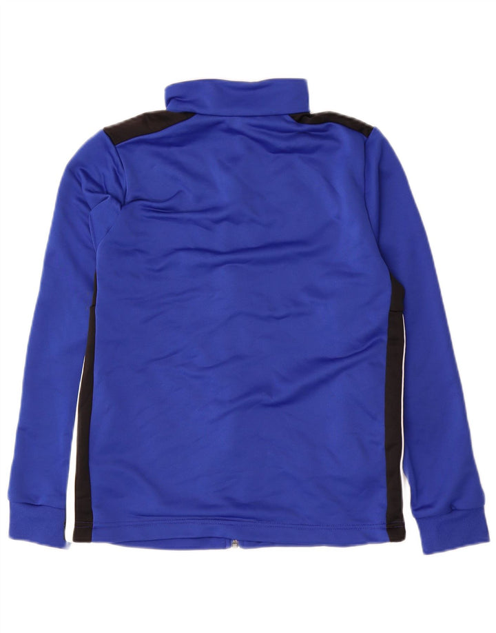 ADIDAS Boys Tracksuit Top Jacket 13-14 Years Blue Colourblock Polyester
