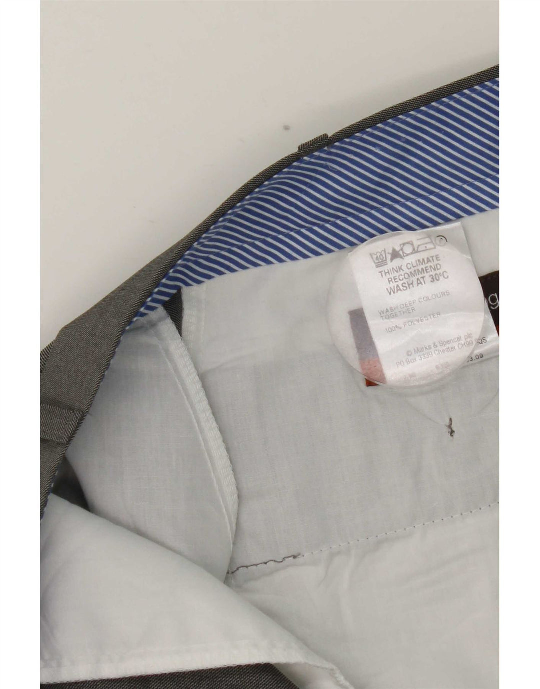 Marks & Spencer Mens Straight Suit Trousers W38 L29 Grey Polyester