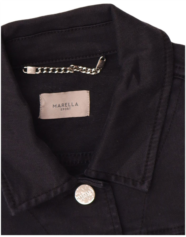 MARELLA Womens Denim Jacket UK 10 Small Navy Blue