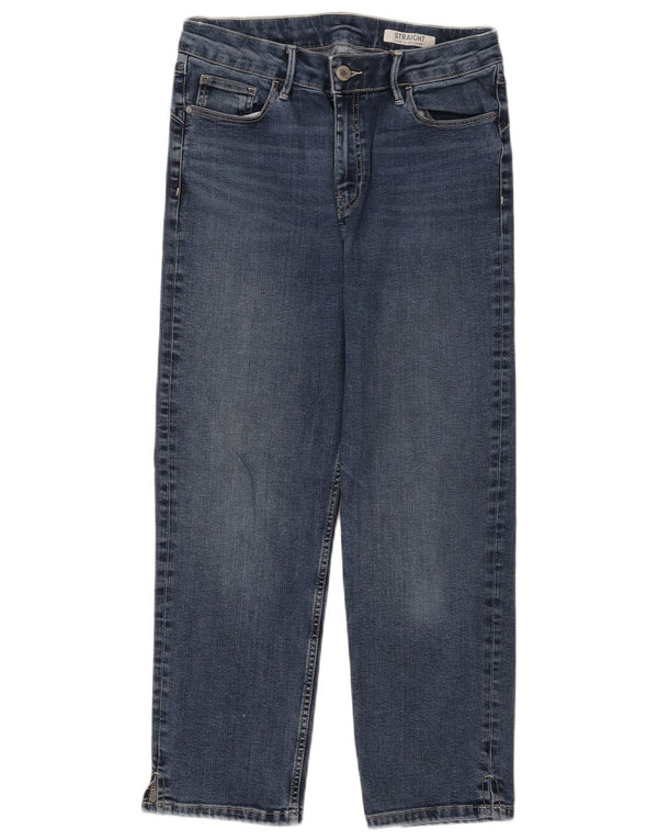 Marks & Spencer Womens Straight Capri Jeans UK 12 Medium W30 L23 Blue