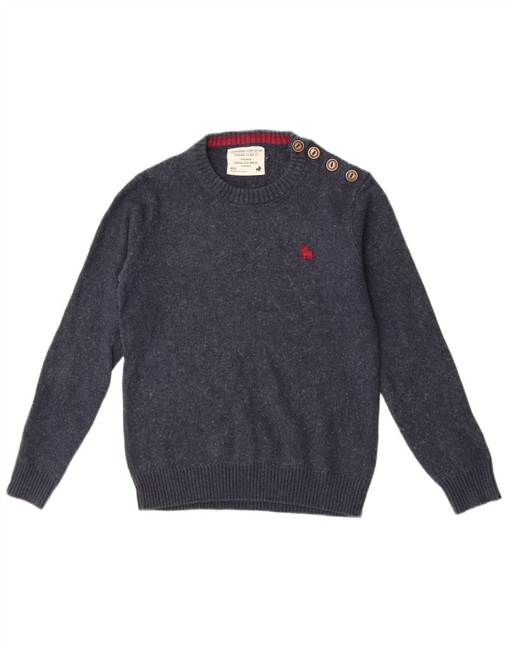 Jack & Jones Mens Crew Neck Jumper Sweater Small Navy Blue Cotton