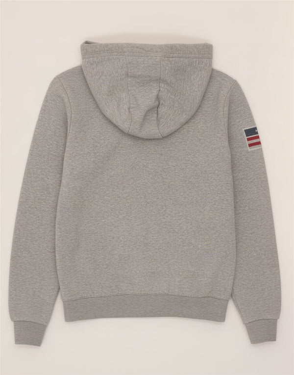 U.S. Polo Assn. Mens Graphic Zip Hoodie Sweater Large Grey Cotton