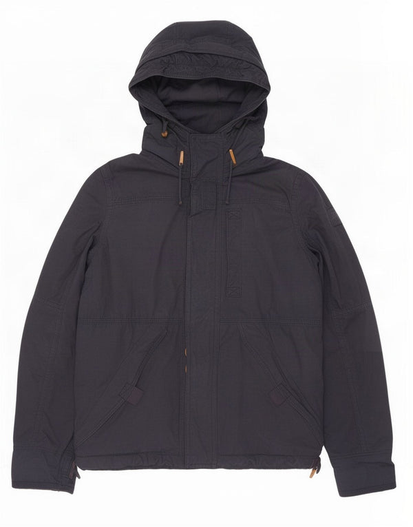 Abercrombie & Fitch Mens Hooded Utility Jacket UK 42 XL Navy Blue Cotton
